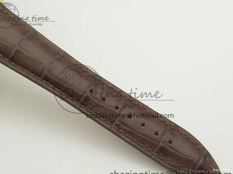 0318 WellDesigned Villeret 6651 YG ZF 1:1 Best Edition White Dial on Brown Leather Strap A 8000